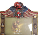 Fire Department Fireman Helmet Hose And USA Flag Angel Wings 5"X7" Picture Frame