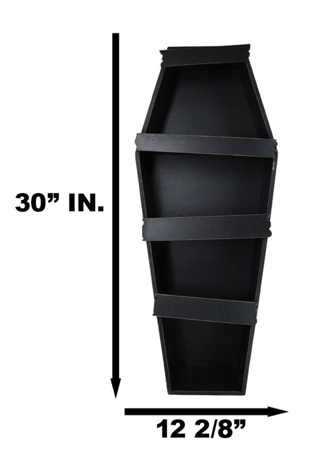 Gothic Graveyard Light Duty Black Coffin Casket Cabinet Shelving Wall Shelf 30'H