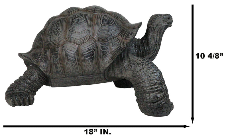 Realistic Marine Lifelike Galapagos Giant Tortoise Turtle Large Statue 18"L