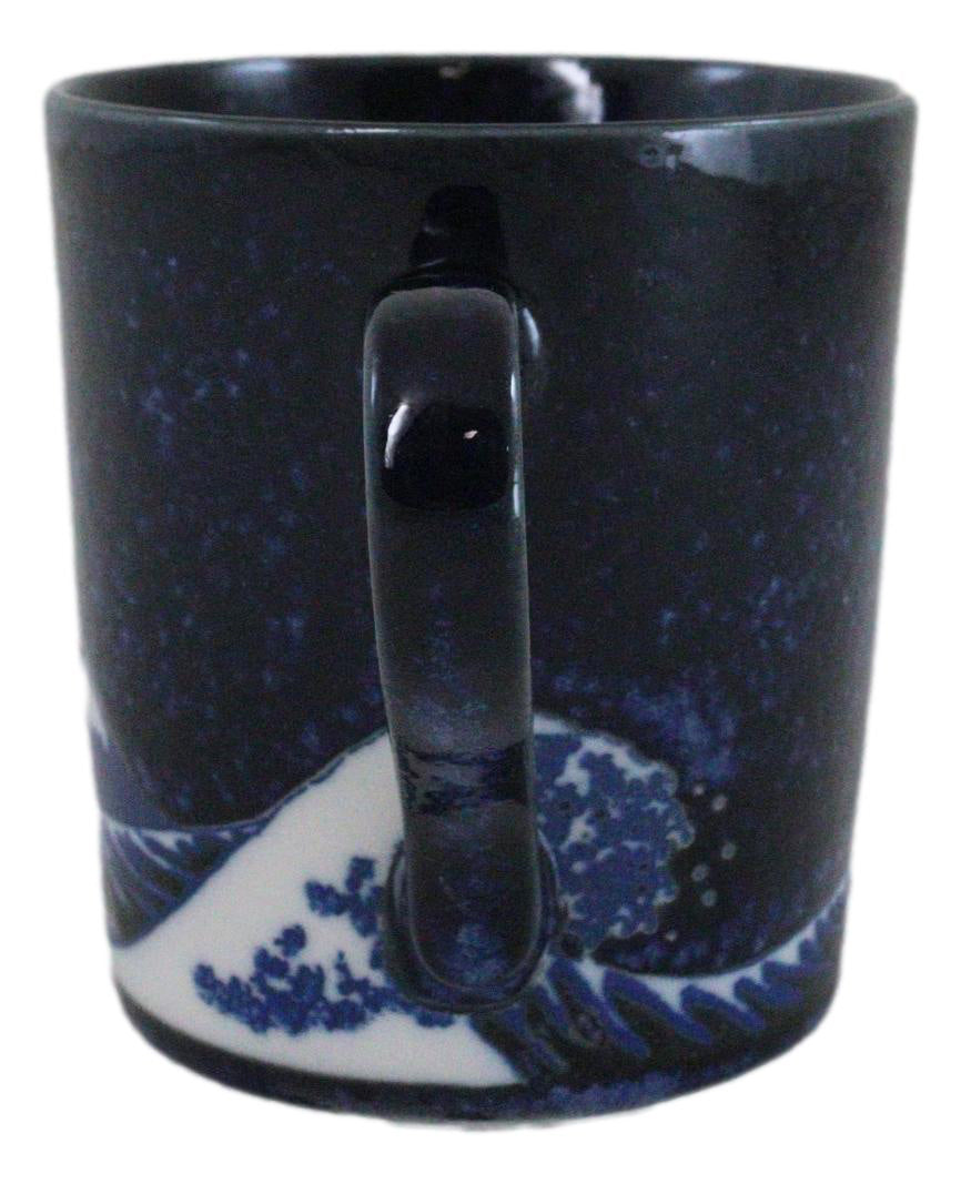 Pack Of 4 Made In Japan Navy Blue Japanese Hokusai Great Wave Of Kanagawa Mugs