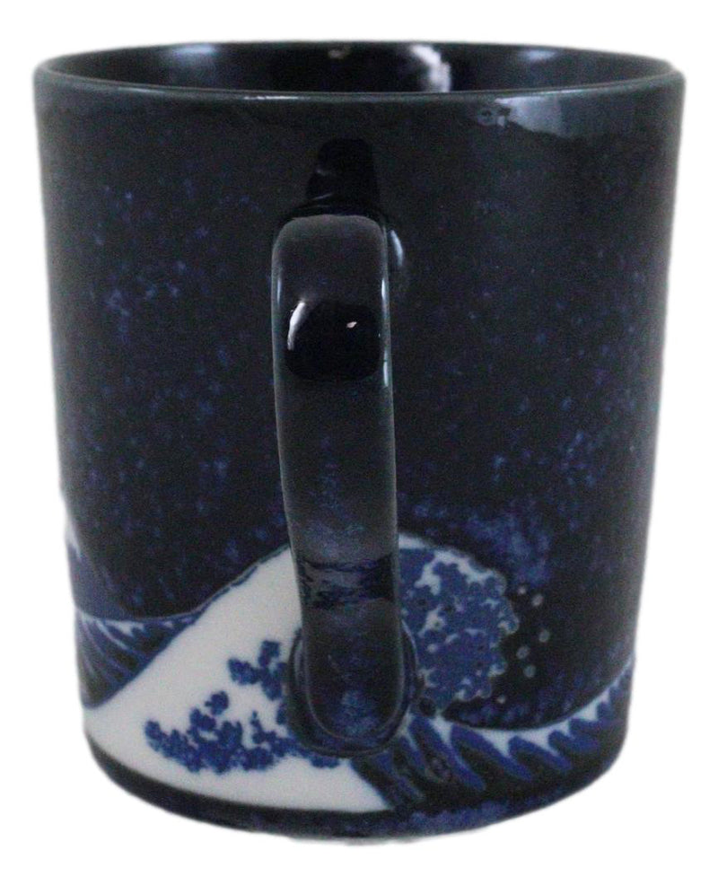 Pack Of 4 Made In Japan Navy Blue Japanese Hokusai Great Wave Of Kanagawa Mugs