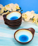 Pack Of 5 Blue Aozora Kannyu Small Ponzu Tonsui Miso Soup Bowls With Handle 5oz