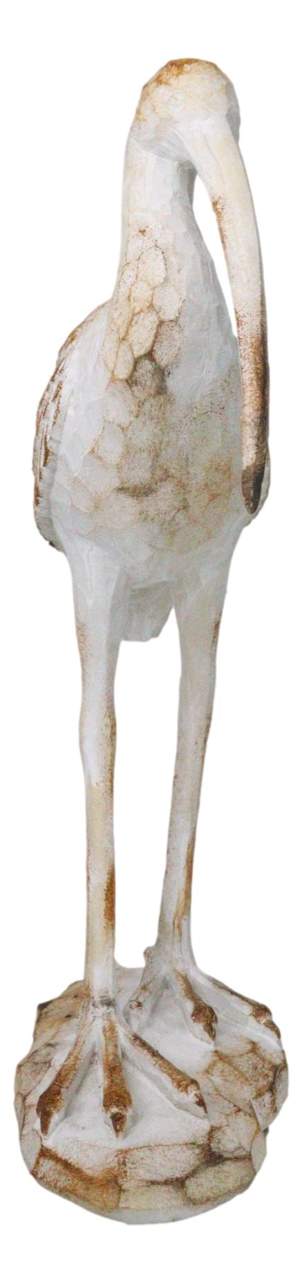 Nautical Marine Scarlet Ibis Distressed Faux Wood Finish Sculpture Decor 16"H