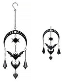 Macabre Dark Evolution Flying Bats With Phases Of The Moon Hanging Decoration