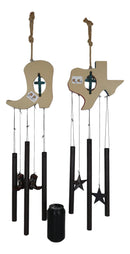 Pack of 2 Western Star Texas State Flag Cowboy Boot Turquoise Cross Wind Chimes