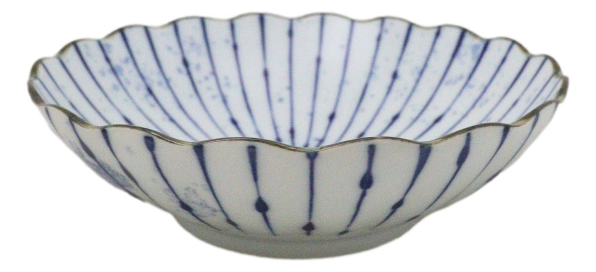 Pack Of 6 Fubuki Tokusa Made In Japan Round Flair Deep Plates Shallow Bowls 15oz - Ebros Gift