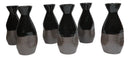 Pack Of 6 Made In Japan Black Matte And Glossy Wine Sake Tokkuri Bottle Flasks