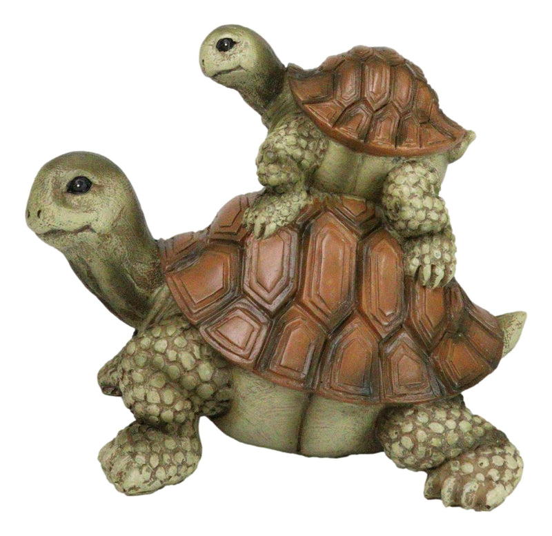 Nautical Marine Turtle Tortoise Mother Piggybacking Hatchling Family Figurine