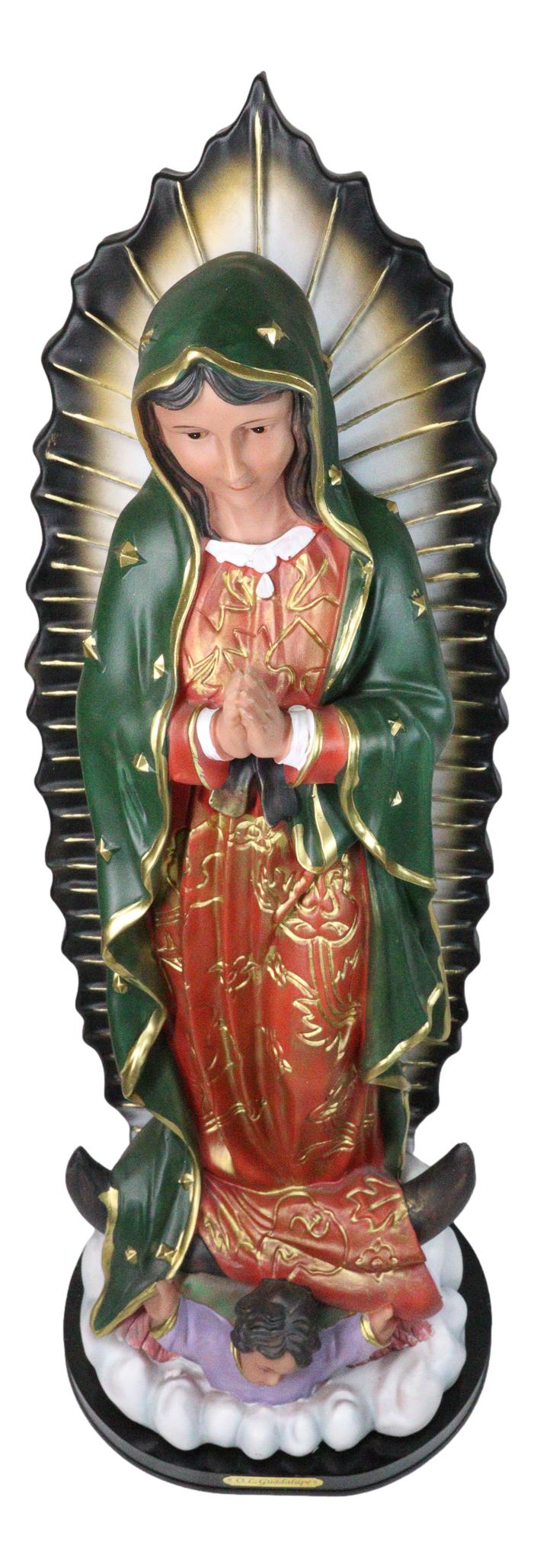Blessed Virgin Our Lady of Guadalupe Statue with Brass Name Plate Base 24" Tall
