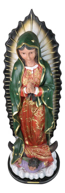 Blessed Virgin Our Lady of Guadalupe Statue with Brass Name Plate Base 24" Tall