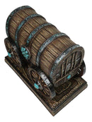 Rustic Western Faux Wooden Carriage Covered Wagon with Turquoise Accent Figurine