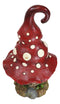 Enchanted Fairy Garden Red White Spotted Crooked Toadstool Mushroom Figurine 9"H