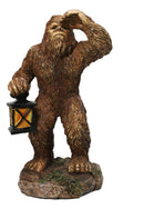 Rustic Funny Cryptid Hiker Bigfoot Holding Lantern Lost in the Woods Figurine