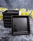 Set Of 6 Kokuyo Black Minimalist Ceramic Square Condiment Sauce Dishes 2oz