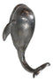 Set of 2 Aluminum Nautical Marine Beluga Whale Flailing Tail Wall Hook Hangers