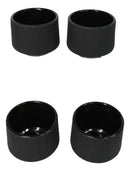 Gray Blue Modern Cylindrical Japanese Tetsubin Style Cast Iron Tea Cups Set of 4