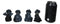 Set of 4 Halloween Black Cats With Witch Hats Broom Pentagram Mini Figurines
