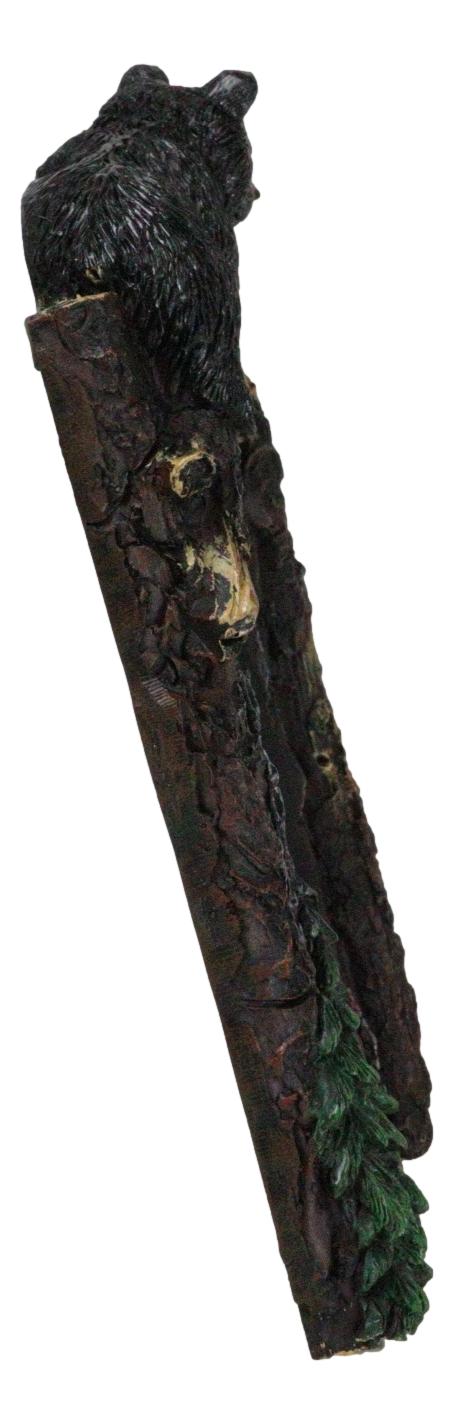 Set of 2 Rustic Forest Black Bears Climbing Tree Wall Single Rocker Cover