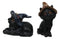 Set of 12 Halloween Black Cats With Witch Hats Mini Figurines In Multi Poses