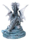 Ebros Baby Blue Sea Rock Dragon Wyrmling Collectible Statue 4.25" Long Figurine