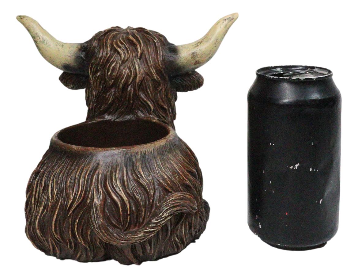 Rustic Western Scottish Highlands Cattle Cow Wine Holder Container Pot Holder 9"