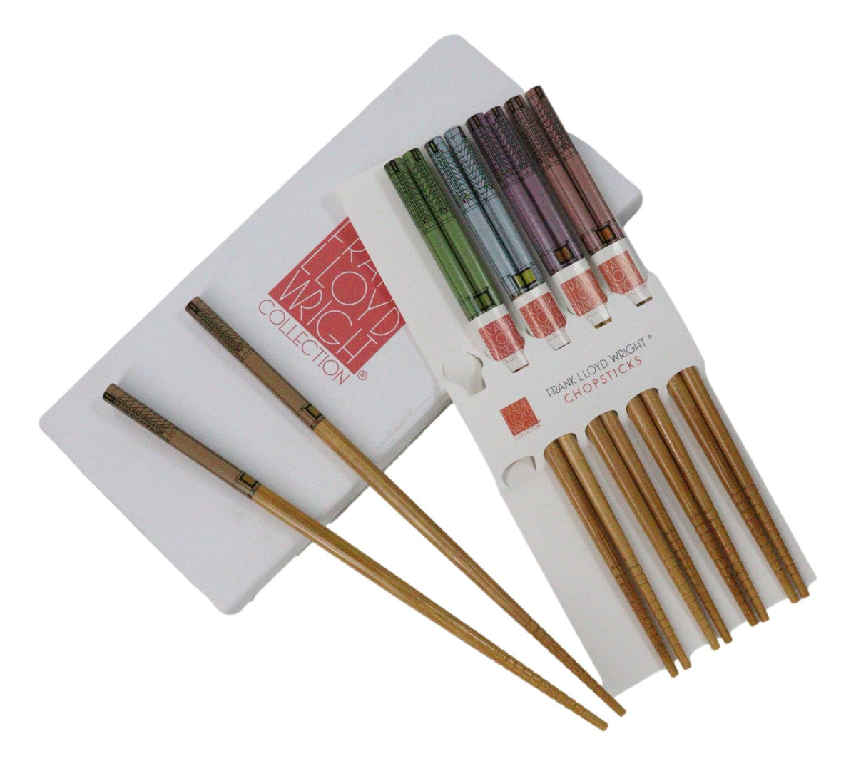 5 Pairs Of Tree Of Life Martin House Frank Wright Ridged Wooden Chopsticks Set