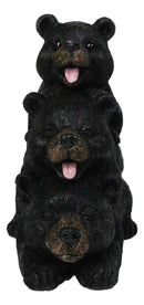 Cabin Companion Playful Black Bear Totem Figurine 3 Stacked Bears Wildlife