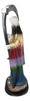 Large 2 Feet Tall Holy Death Santa Muerte Holding Scythe In Rainbow Robe Statue