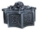 Arachnid Spider Skull On Cobweb With Celtic Knotwork Rune Symbols Decorative Box