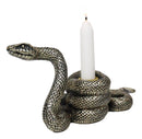 Witchcraft Sorcery Dark Magic Coiled Serpent Snake Taper Candleholder Figurine