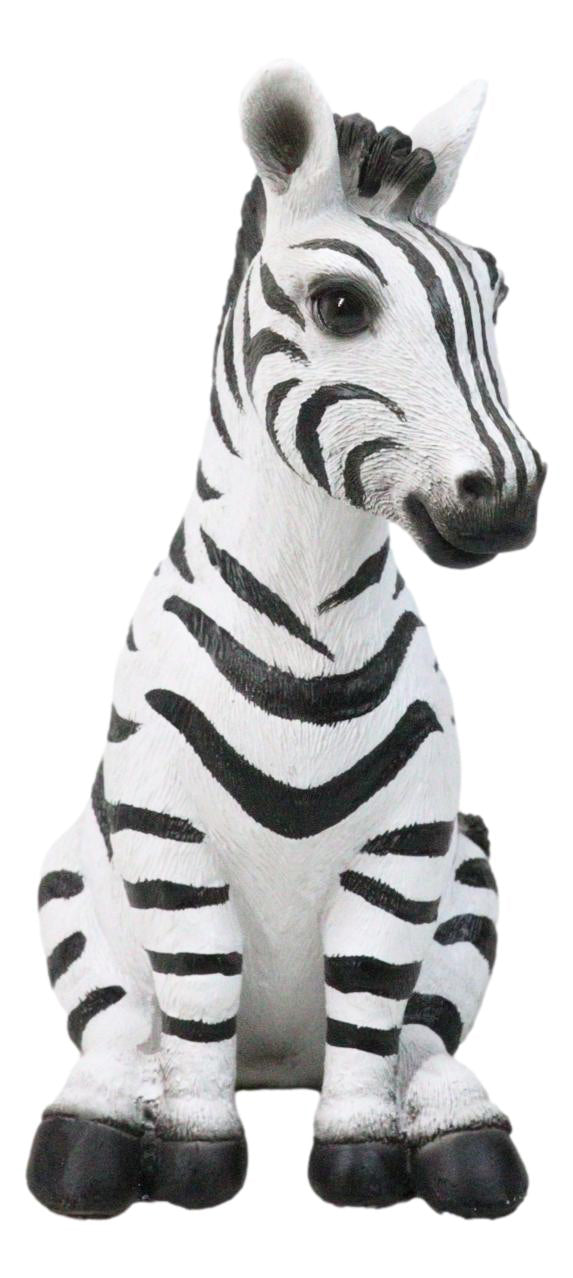 Wildlife Nature Safari Savanna Equid Zebra Horse Foal Sitting Figurine