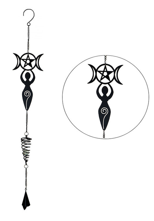 Wicca Celtic Goddess Danu Triple Moon Goddess Spiral Wall Hanging Decoration