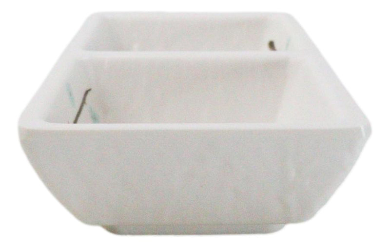 Pack Of 6 Yukino Hana Snowflakes Melamine 2 Partition Condiments Sauce Dishes