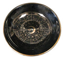 Wicca Black Astrology Wheel Round Incense Stick Burner Or Trinket Ceramic Dish