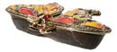 Orange Monarch Butterfly Pewter Austrian Crystals Bejewelled Trinket Jewelry Box