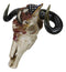 Rustic Western Cow Skull With Bald Eagle American Flag Spirit Of USA Wall Decor