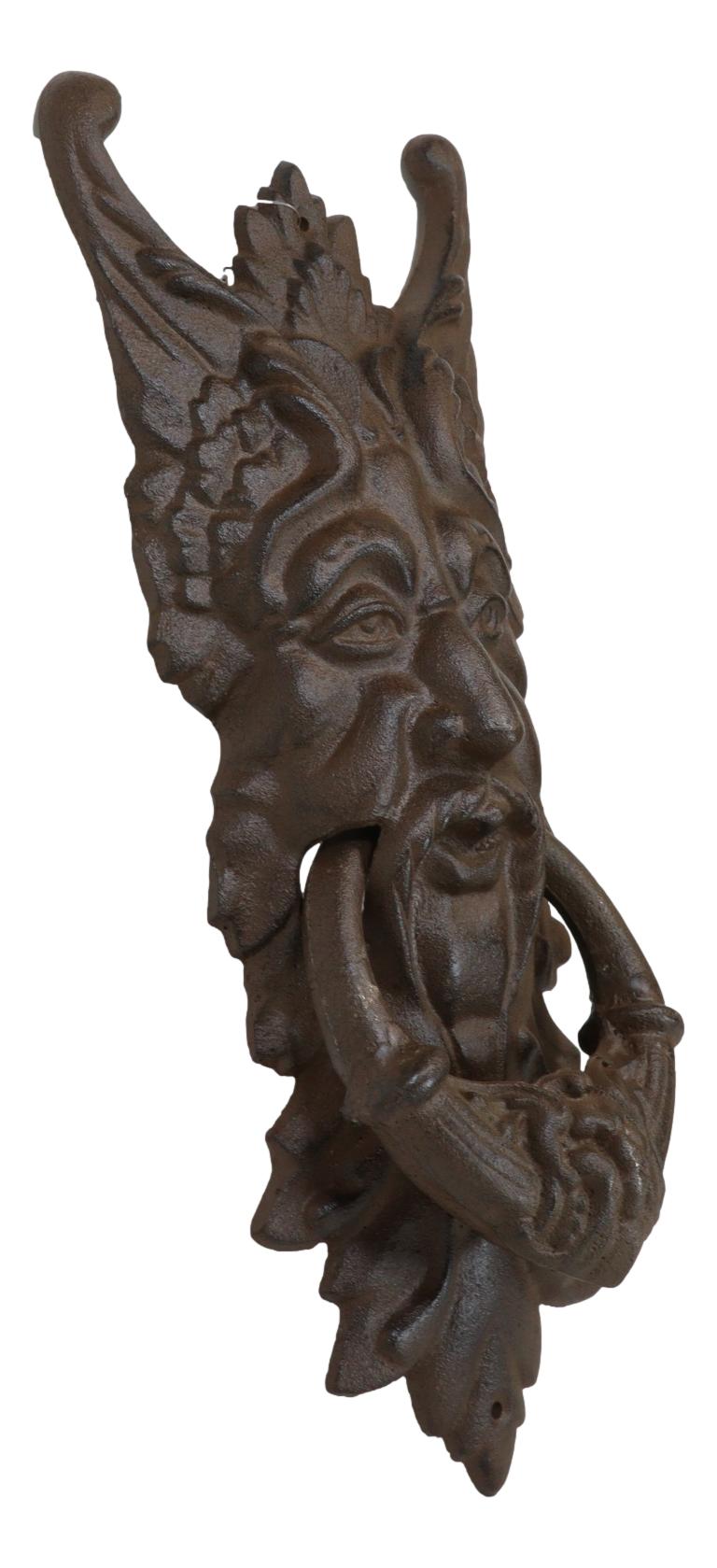 Cast Iron Wiccan Celtic Greenman Forest Tree Ent Spirit Heirloom Door Knocker