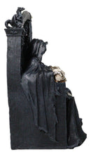 Dark Lord Grim Reaper Seated On Gothic Dragon Throne with Skull Scythe Figurine