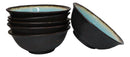 Pack Of 6 Crackle Blue Sky Aozora Kannyu Ceramic Large Pho Ramen Soup Bowls 47oz
