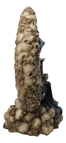 Grim Reaper With Scythe Hourglass on Skull Crescent Moon Gothic Death Figurine