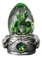 Speak No Evil Green Wyrmling Dragon In Colorful LED Acrylic Glass Egg Figurine