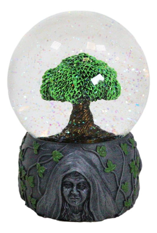 Wicca Triple Goddess Mother Maiden Crone Tree of Life Glitter Water Globe Decor