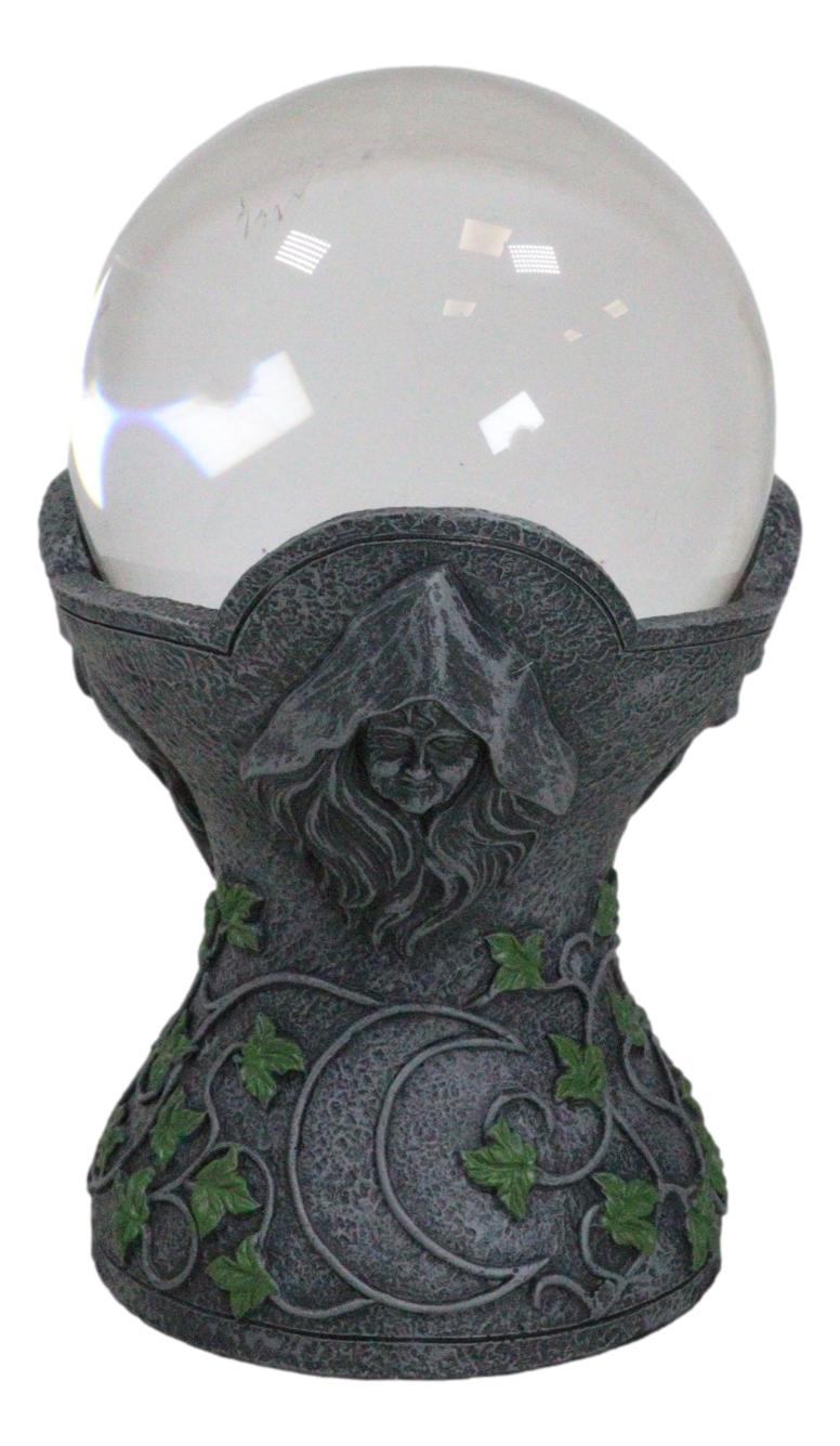 Wicca Sacred Moon Triple Goddess Mother Maiden Crone Pentagram Gazing Glass Ball