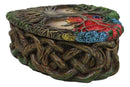 Sacred Tree of Life Yggdrasil With Dendritic Roots Colorful Heart Trinket Box