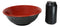 Set Of 6 Red And Black Round Medium Pasta Soup Salad Rice Melamine Bowls 9"D