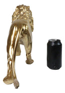 Large Gold Finish African Safari Regal Lion King of The Jungle Figurine 22.5"L