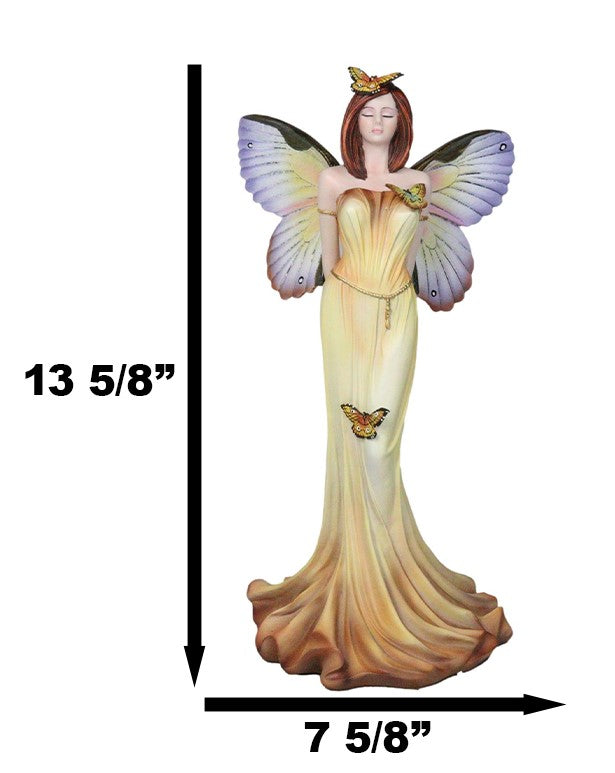 Whimsical Garden Spring Monarch Butterfly Fairy Standing Eyes Closed Figurine