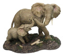Safari Savanna Marching Troop Elephant Father and Calf in Jungle Figurine 8.75"L