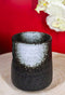 Pack Of 6 Charcoal Grey Tone Hakumu Reactive Glaze Ceramic Yunomi Tea Cups 9oz