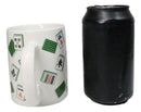 Set Of 2 Green White Chinese Mahjong Character Tiles Ceramic Mug Cups 11oz